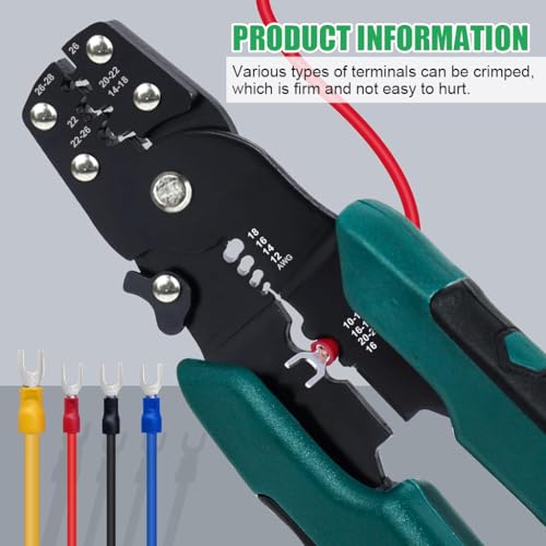 HASTHIP® 400PCS Electrical Crimping Connectors with Wire Crimper Tool 4 Sizes Insulated Wire Terminals Universal 22-10 AWG Connectors HASTHIP® 400PCS Electrical Crimping Connectors with Wire Crimper Tool 4 Sizes Insulated Wire Terminals Universal 22-10 AWG Connectors